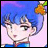 Pixelated anime-style character with blue hair and a flower accessory on the left, next to pixelated text reading "Anime IM" above "COM" on a black background.