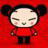Pixelated character with closed eyes and rosy cheeks on red background, next to black with white text 'AnimeIM' and 'COM' in stylized font