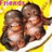 Two pixelated figures with brown hair and light skin pose closely together against a bright yellow background with a white curved element at the bottom.