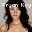 Pixelated image of a woman with long dark hair wearing a white spaghetti-strap top, with text overlays reading "Bryan Koy Loves Megan Fox" across four