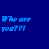 Blue background with scattered text fragments and character images, including a cartoon figure and live-action shots of people in motion.