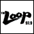 Six distinct Loop radio station icons arranged in a 3x2 contact sheet with varying backgrounds, text styles, and visual elements including logos, people, landscapes, and musical symbols.