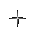 A sequence of pixelated starburst and cross shapes in grayscale, showing size variations from small to large with a central bright spot.