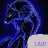 Animated sequence of a wolf and tiger with changing background colors and text labels.