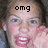 A four- shows a person with light skin and blue eyes, hand near face, in three with text overlays: 'omg', 'its', 'BROOKE!'. The fourth is blank