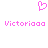 Pink pixelated heart symbol above two identical lines of pink text reading "Victoriaco" on white background.
