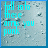 Pixelated cyan text reads 'fall into these arms you punk' on a light blue-gray pixelated background with darker gray and black speckles.