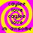 A static image with a yellow and pink spiral background, displaying repeated text 'caylee', 'love', 'caylee', 'love' in black pixelated font, and the phrase 'im awsome' at the bottom.