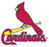 A red cardinal perched on a yellow branch with white star and stylized text below, rendered in pixelated style.