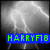 Four display text overlays on a grayscale lightning background; top-left shows green 'HARRYF78' on blue, top-right 'CARLTON' on white, bottom-left 'MANCHESTER UNITED' in red, bottom-right 'PURE AWESOME' in white