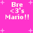 Pixelated text on a bright pink background with scattered white starbursts, displaying 'Bre <3's Mario!!' in four identical quadrants.