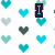 Pixelated heart pattern with blue, teal, and gray hearts on white background, featuring three text elements: 'I', 'LOVE', and 'Tyler' in blue and black.