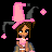 Pixel art character with pink and black jester hat, brown hair, pink top, holding a small object against black background with "Silly" text in bright pink pixelated font.
