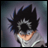 Pixelated anime-style character with spiky black hair and light gray clothing against a gradient background, next to text reading "Anime IM" and "com".