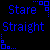 Blue pixelated text on black background forms a wordwall with phrases like 'Stare Into Sun', 'Straight The And', and 'Close My Eyes' arranged in scattered blocks.