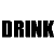 Pixelated black text on white background reading DRINK BEER! with gray drop shadows and slight anti-aliasing artifacts.