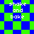 Pixelated green and blue checkered background with white text reading "shake and bake" in four separate sections.