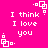 Bright pink background with white pixelated text and geometric shapes repeating in a pattern