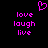 A static pixel art image with a black background, featuring pink text and a heart symbol.