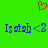Green background with red pixelated heart above two blue text strings reading 'Isab <3' side-by-side.