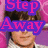 A pixelated image of a person with brown hair and glasses, overlaid with pink text on blue backgrounds reading "Step Away From The Hottie" against a purple patterned backdrop.