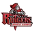 Pixelated red and gray icon featuring the word "RUTGERS" in bold 3D lettering with a mascot-like figure on top, set against a white background.