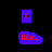 A static pixel art icon with a purple square containing a red plus sign above a blue speech bubble reading 'like..'