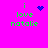 A bright pink background displays green text reading 'i love natalie' with a blue heart symbol above the 'i' in the top-left, and a blue pixelated starburst symbol above the 'i' in the top-right.