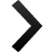 Black right-pointing chevron on solid light gray background, rendered with pixelated edges and gradient shading.