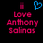 Two side-by-side pixelated text displays with pink lettering and a blue heart symbol above the left one, all on black background.