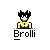 Pixel art character with black spiky hair and yellow-and-white outfit, shown in multiple poses including raised arms and speech bubbles reading KAHOROT!!!