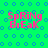 Pixelated green background with blue circular patterns and pink text reading "SpRiNg BrEaK" in four identical quadrants.