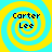 Four identical spiral patterns with yellow and cyan colors, each containing the text 'Carter Lee' in dark blue pixelated font.
