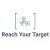 Pixelated icon shows two vertical bars flanking a central figure with arms raised, below which is partially legible text reading 'Reach Your Target' in blocky letters.