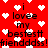 Red background with white pixelated hearts and black text reading "i lovee my bestest frienddss!" in a repeating pattern.