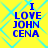 Yellow background with blue diamond pattern and centered blue text reading "I LOVE JOHN CENA" in four identical