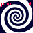 Four identical spiral patterns arranged in a with red text reading "poop to all" repeated across the top and bottom