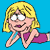 A 3x2 contact sheet of pixel art frames showing a blonde cartoon character in three poses with varying eye expressions, each labeled "Lizzie McGuire" and featuring the Disney logo below.