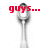 A grayscale spoon icon with red text overlays in a , showing sequential changes to the visible text