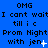 Blue background with repeated text "OMG I cant wait till i c Prom Night with jen" in black pixelated font, showing animation changes across observations.