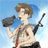 A pixelated anime-style character holding a camera with a rifle slung over their shoulder, next to "Anime IM" and "com" text on black background.