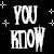 Pixelated animated icon shows a woman with long brown hair, black pants, and a green top dancing under text reading "YOU KNOW YOU WATCH me When I DANCE!" against a black background with white stars.