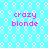 Pixelated cyan background with white circular patterns and repeated pink text "crazy blonde" in four quadrants.