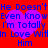 Red background with blue text and purple hearts repeating in a pattern