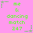 Pixelated green text on pink background with animated star-shaped cursor changing color between gray and green.