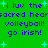 Green background with blue text reading "i luv the sacred heam sacred hea volleyball! go irish!" and cyan plus signs scattered throughout.