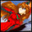 A pixelated anime-style character with long brown hair in a red outfit on the left, next to white text reading "Anime IM" and "COM" on a black background.
