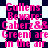 Pixelated text in bright pink on a black-and-white checkered background, repeating the phrase "Cullens Beware: Gaberz&&Greeni are in the air" across multiple