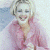 A pixelated image of a person in pink clothing with blonde hair, next to green text reading 'Original Icons .com' on a dark background.