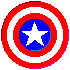 circular red-white-blue shield icons with white stars on blue centers, overlaid by black text forming 'E-MA-MAMA-MAIL' across multiple